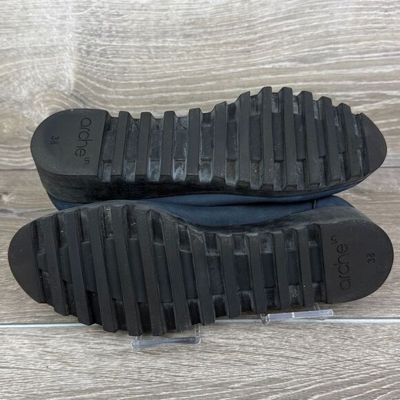 Arche Loomis Navy Suede Women's Sz 7/EU 38 Slip On Wedge Comfort Loafers - Picture 8 of 14